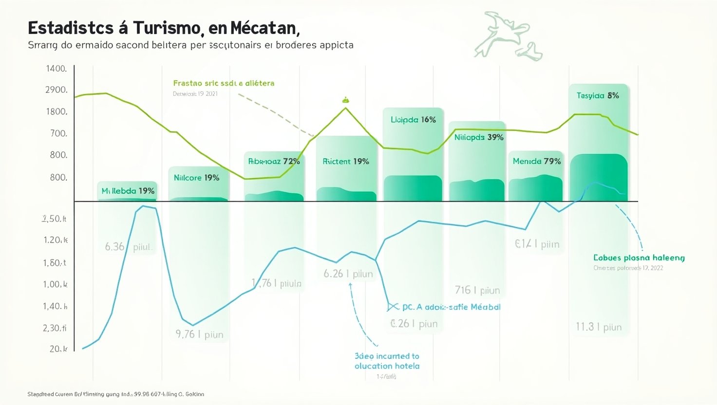 Gráfico de estadísticas de turismo en Mérida